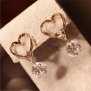 Women Fashion ❤️ Shaped Ear Pins Zircon Eardrop Crystal Earrings Zircon